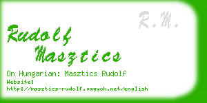 rudolf masztics business card